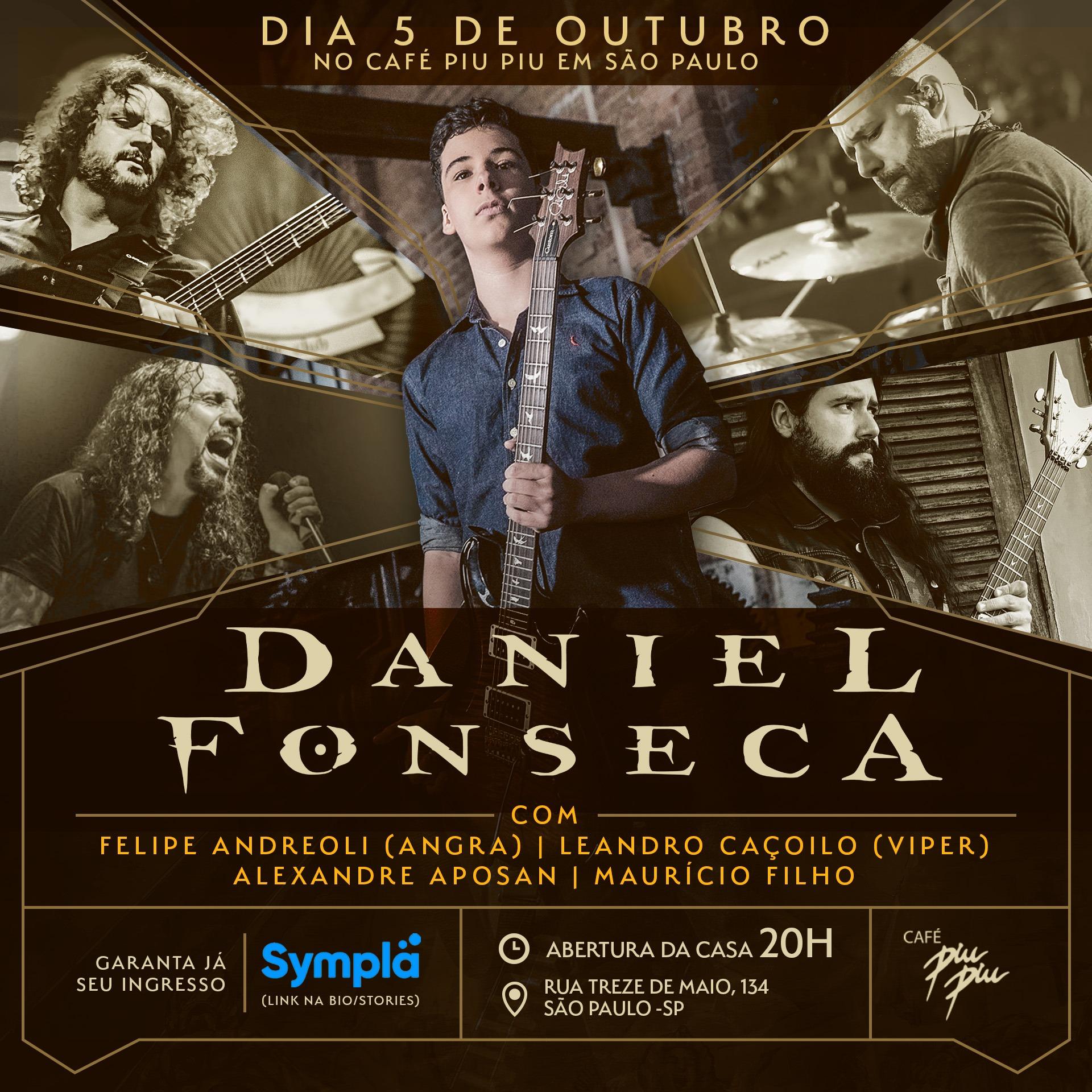 Daniel Fonseca anuncia show de estreia no Café Piu Piu em SP com Felipe Andreoli, Leandro Caçoilo, Alexandre Aposan e Maurício Filho