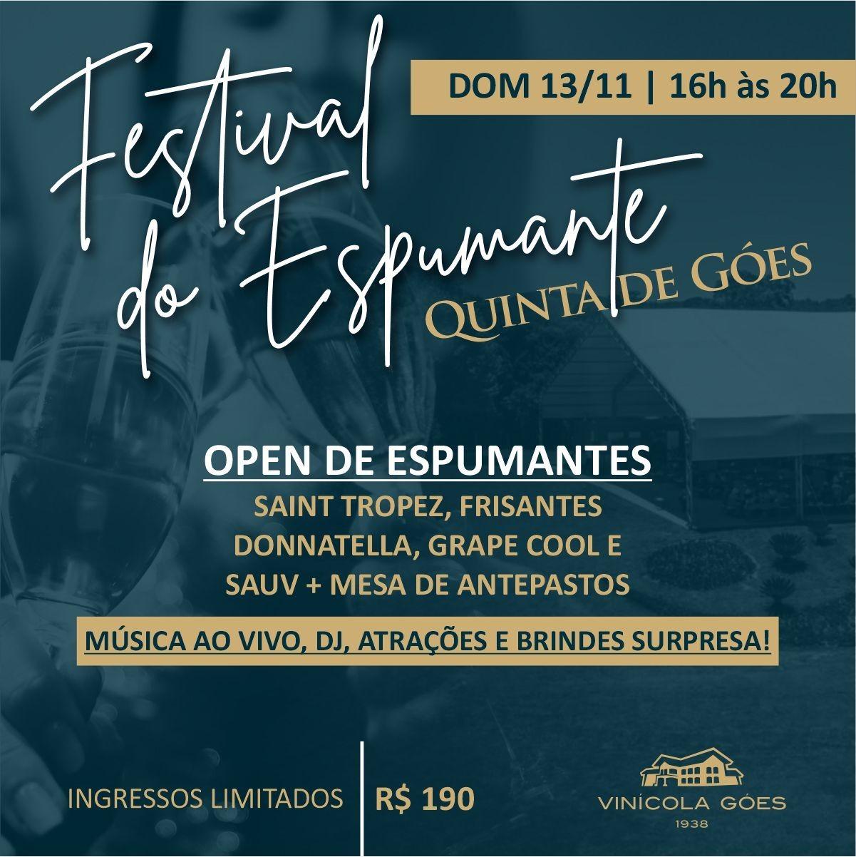 Festival do Espumante no parreiral, atração inédita na unidade Quinta de Góes