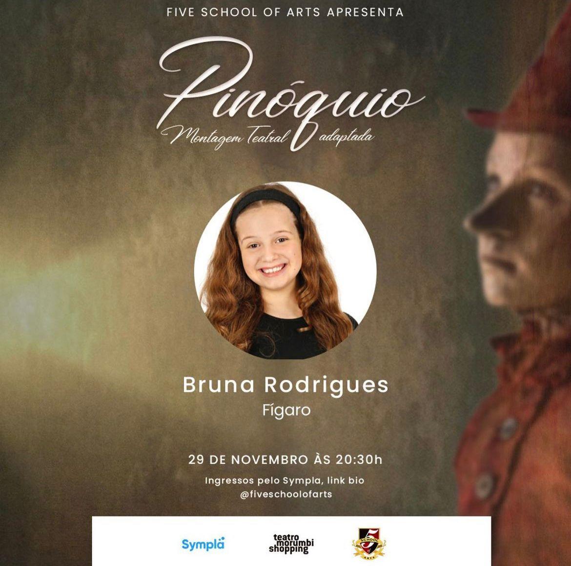 Bruna Rodrigues integra o elenco de “Pinóquio” com direção geral de Cynthia Falabella