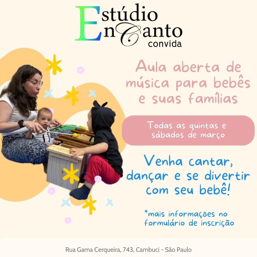 Última semana de aulas gratuitas de musicalização infantil no Estúdio EnCanto