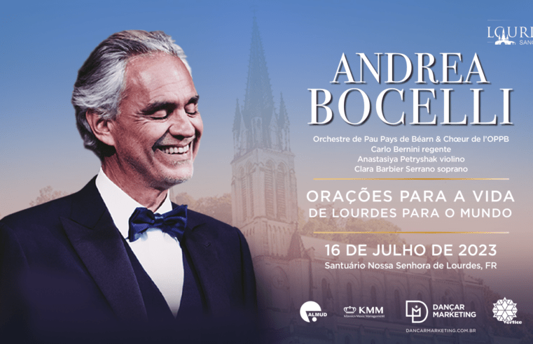 Andrea Bocelli realiza concerto em homenagem às famílias de vítimas de COVID-19 no Santuário de Nossa Senhora de Lourdes, na França