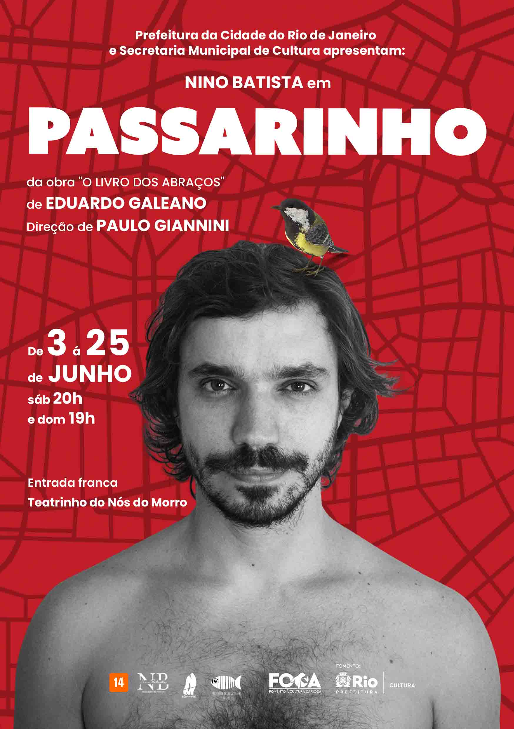 Obra de Eduardo Galeano ganha peça com entrada gratuita no Teatrinho do Nós do Morro, no Vidigal