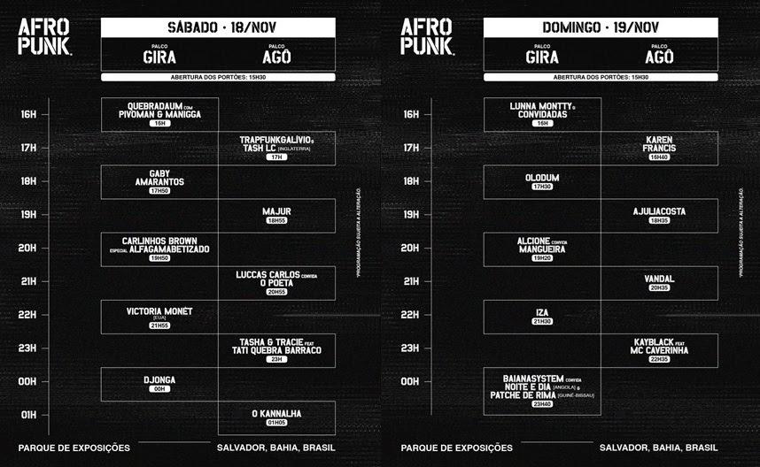 AFROPUNK Bahia 2023: Festival Anuncia Horários dos Shows para sua Terceira Edição