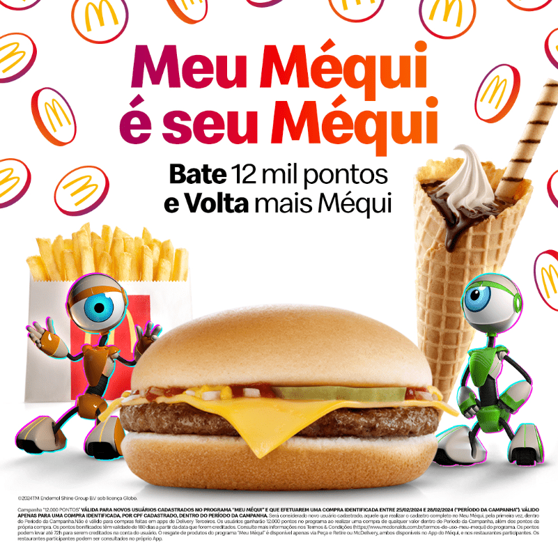 McDonald’s presenteia novos cadastros no Meu Méqui com 12 mil pontos!