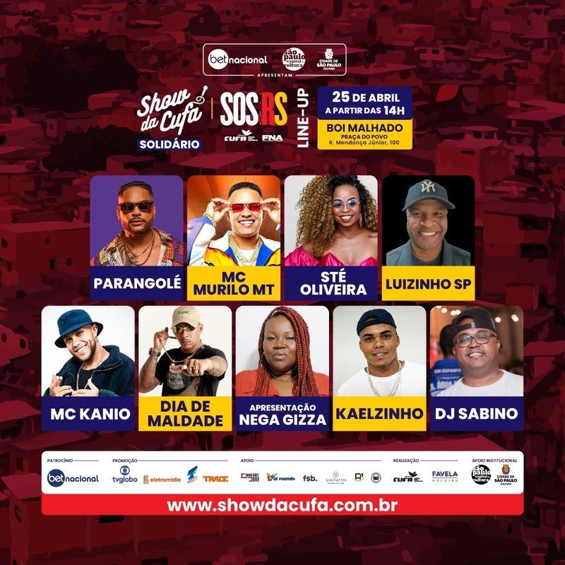 Show da CUFA na Zona Norte, receberá doações para a campanha S.O.S RS