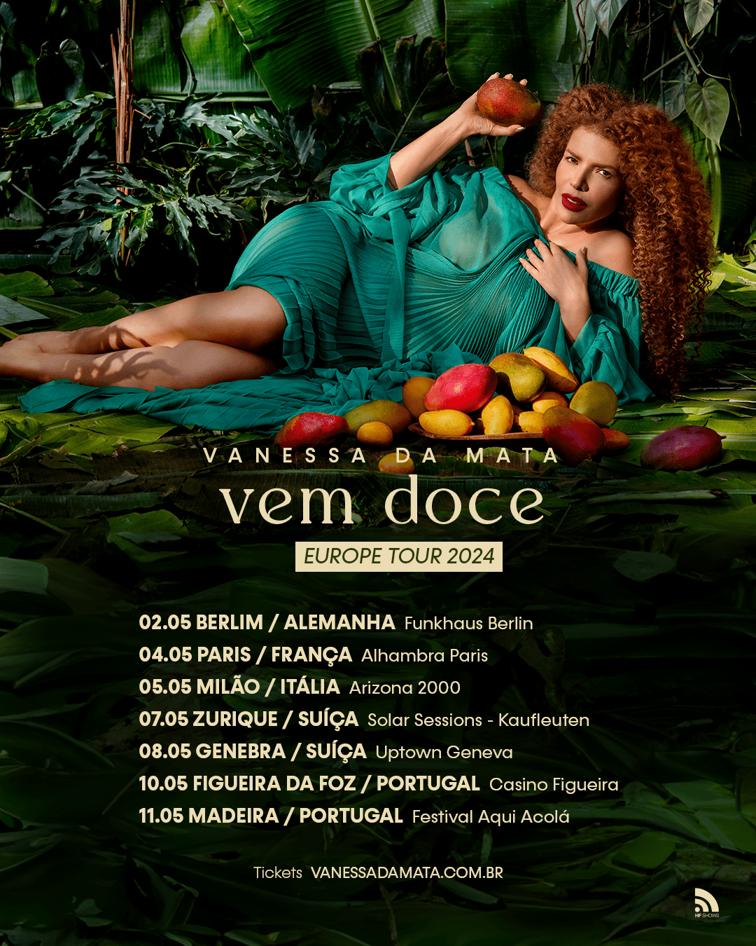 Vanessa da Mata leva turnê de “Vem Doce” para Europa
