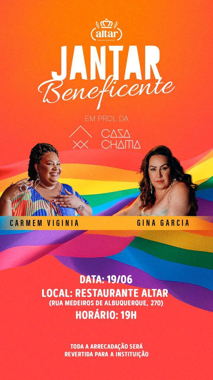 Gina Garcia anuncia jantar beneficente em parceria com Chef Carmem Virginia