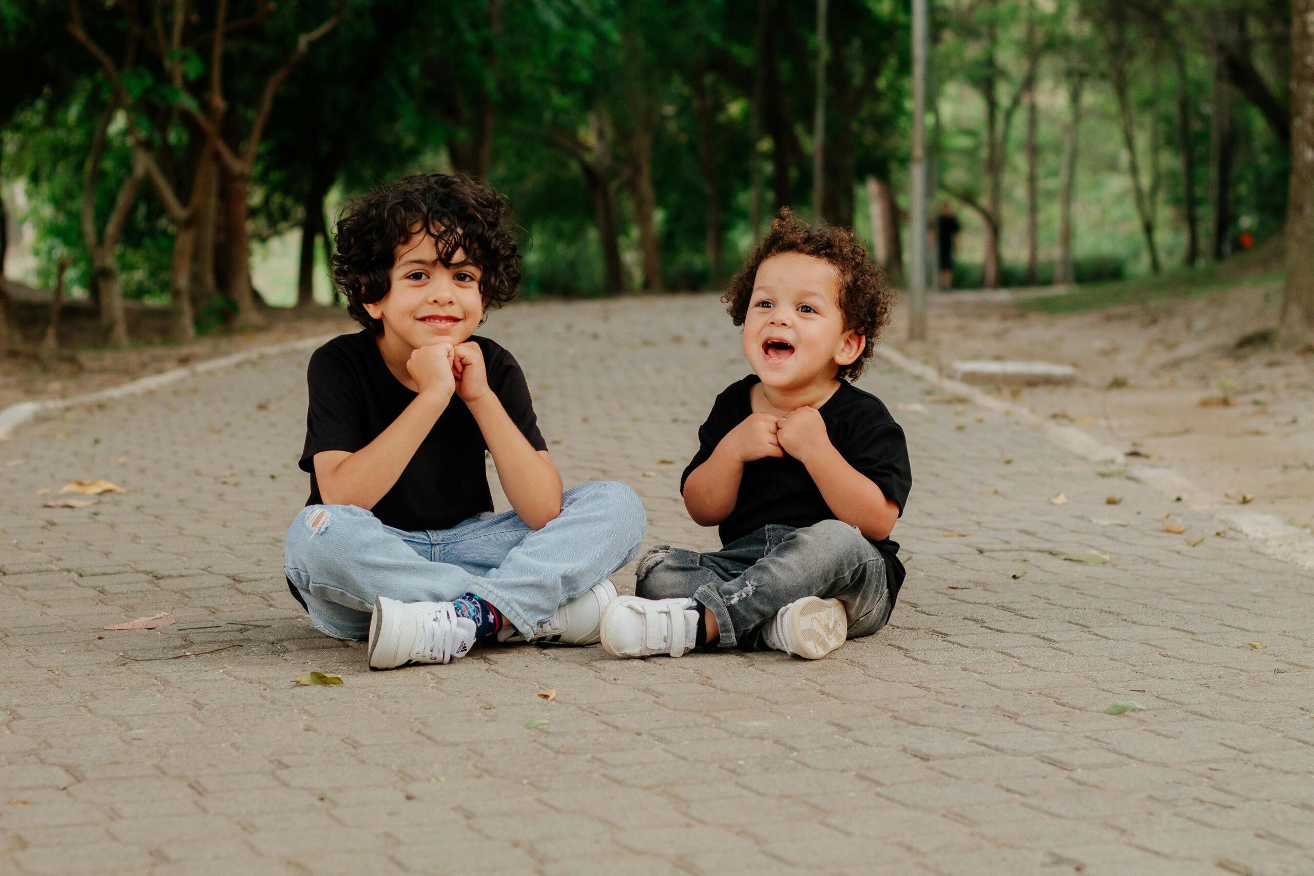 Cheerful brothers in park in sao paulo brazil