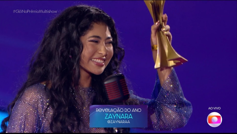 Zaynara é eleita “Revelação” no Prêmio Multishow 2024