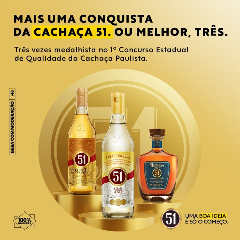 Cachaça 51 brilha em concurso estadual