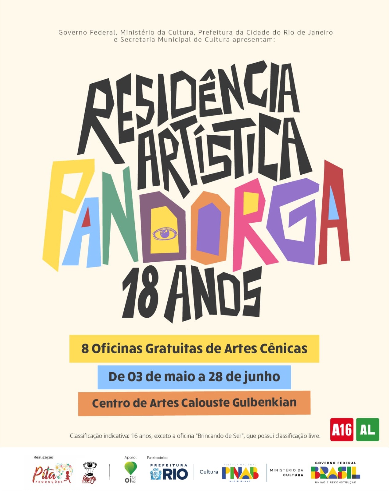 Oficinas gratuitas da Pandorga no Calouste Gulbenkian
