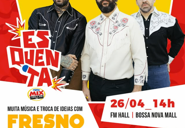 Fresno se apresenta no Bossa Nova Mall neste sábado