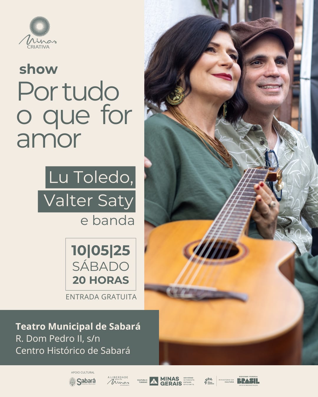 Lu Toledo e Valter Saty: Show “Por Tudo o que For Amor”