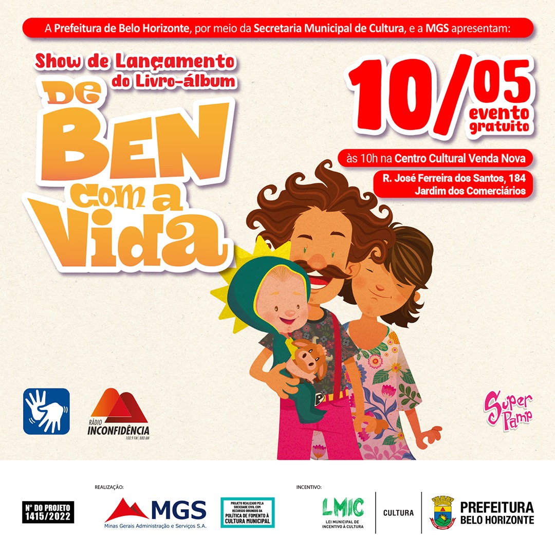 Edu Pio lança “de Ben com a Vida” em BH com show gratuito