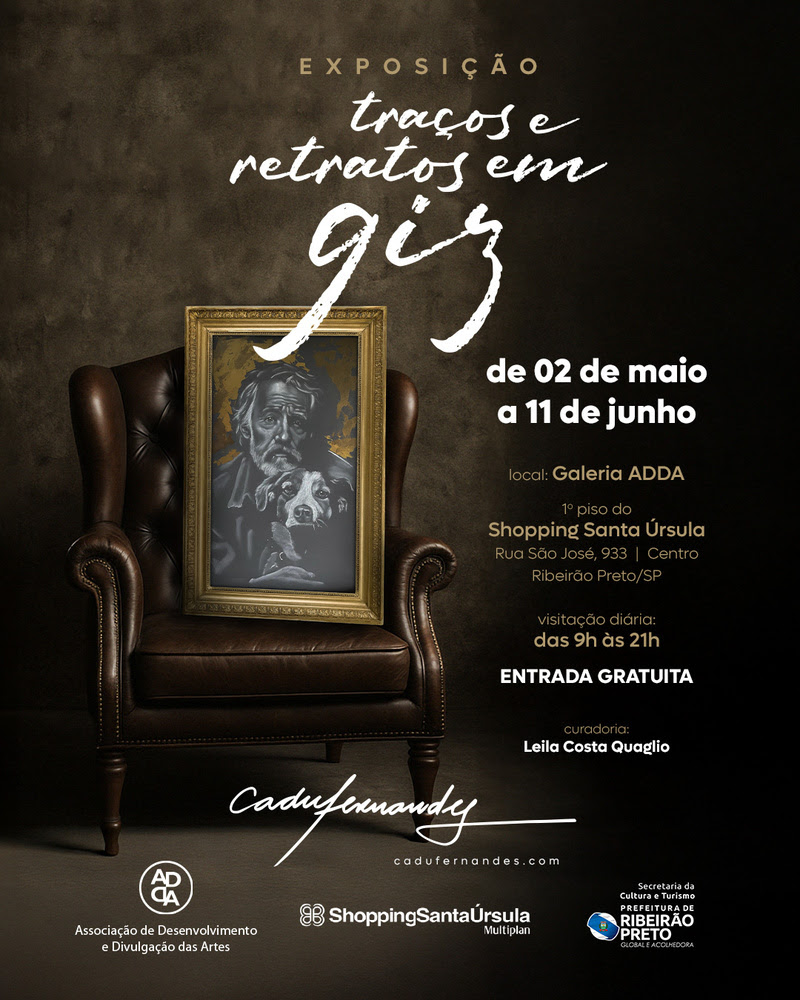 Exposição “Traços e Retratos em Giz” na Galeria ADDA