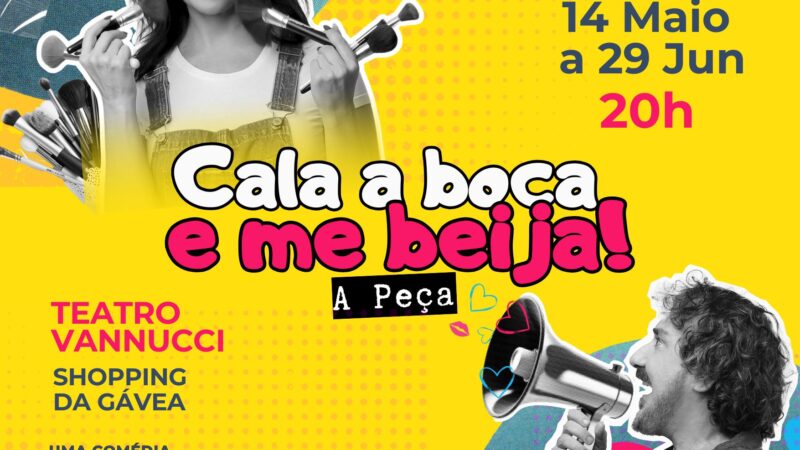 Comédia “Cala a Boca e Me Beija” chega ao Teatro Vannucci