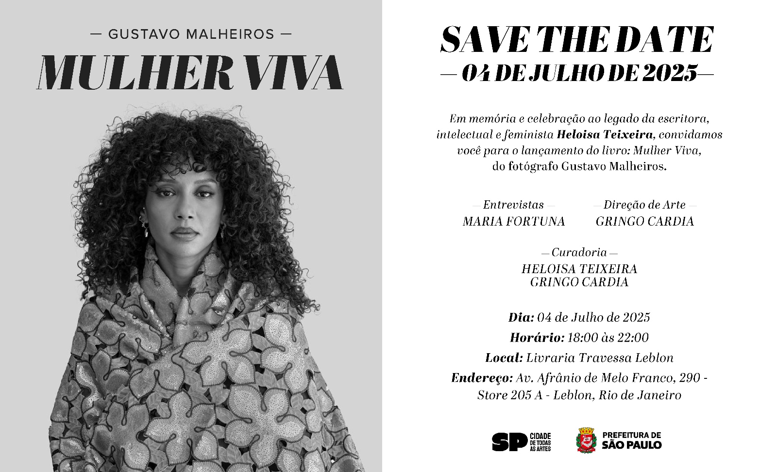 “Mulher Viva” lança manifesto contra o feminicídio no Leblon