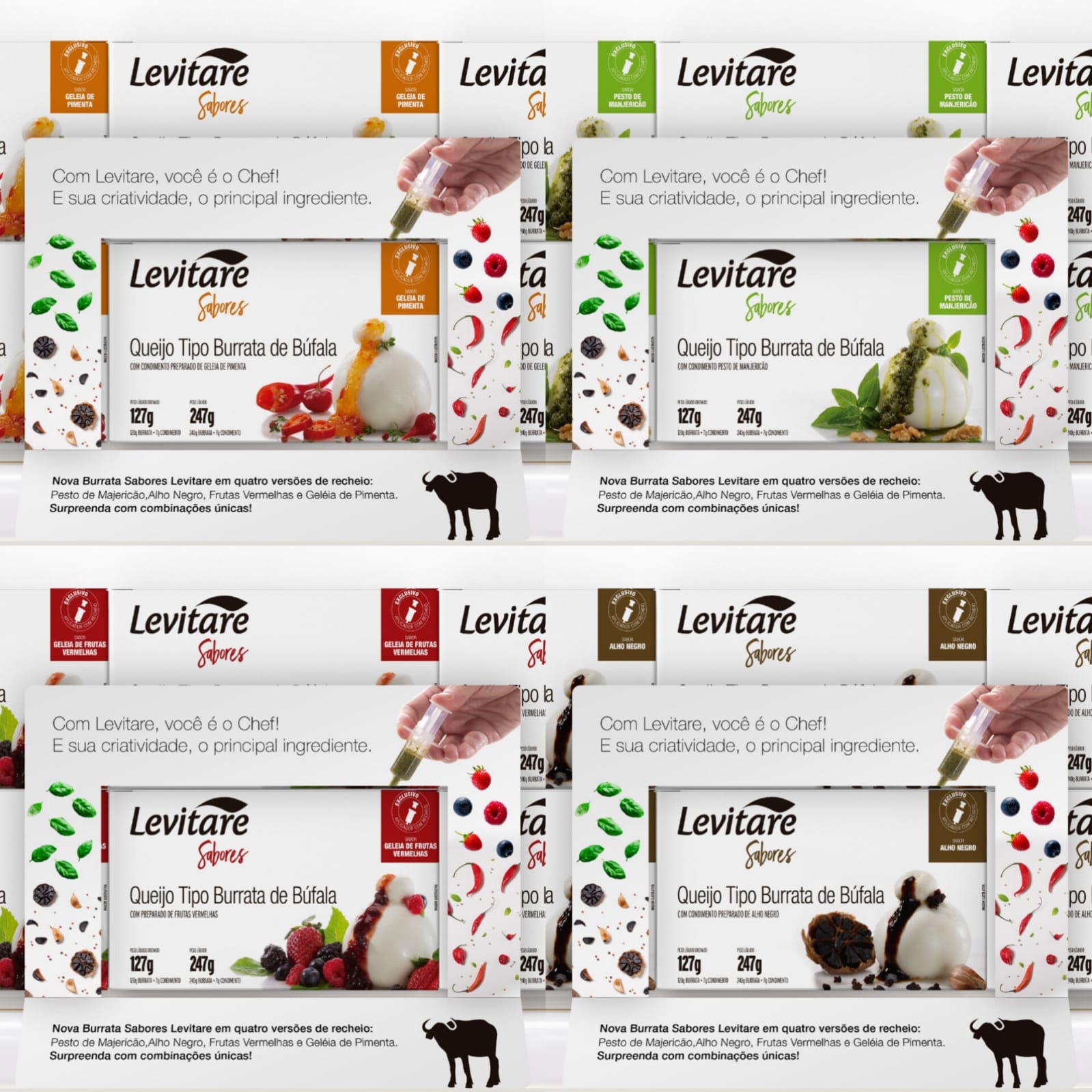 Levitare lança primeira burrata recheável do Brasil com aplicador exclusivo