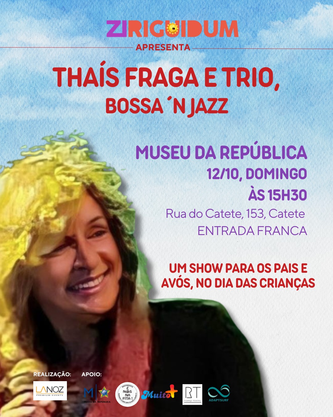 Thaís Fraga celebra 32 anos de carreira com show gratuito no Museu da República