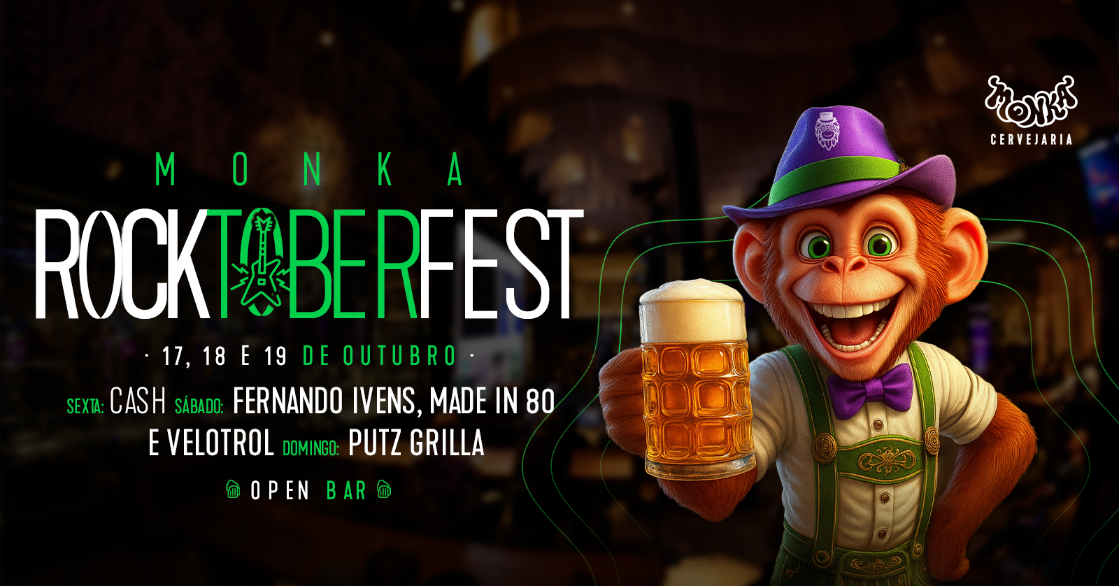 Monka Rocktoberfest mistura rock, tradição alemã e open bar em BH