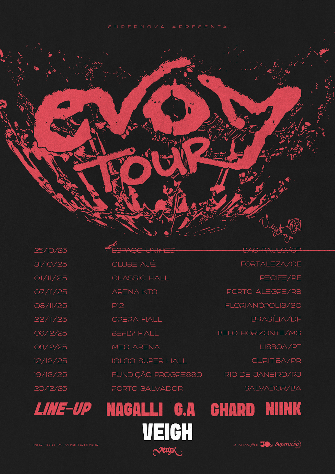 Veigh estreia EVOM Tour com show esgotado em São Paulo