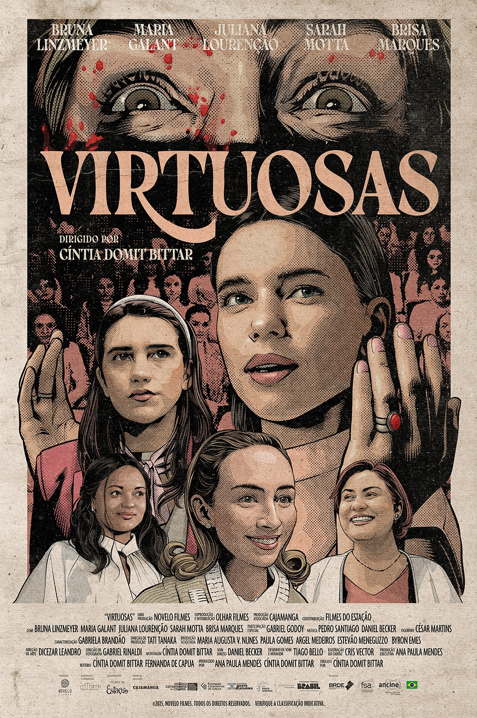 “Virtuosas”, terror feminista com humor ácido, chega à Mostra de SP com cartaz ilustrado por Cristiano Siqueira