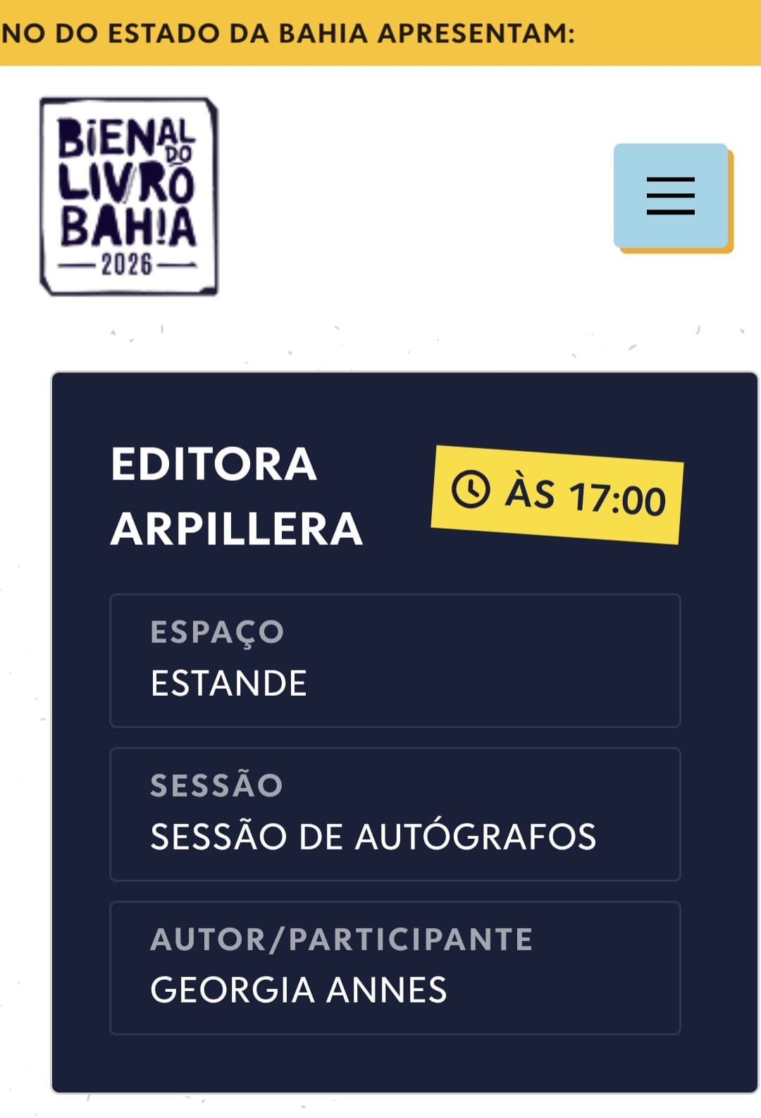 Georgia Annes lança livro na Bienal Bahia 2026