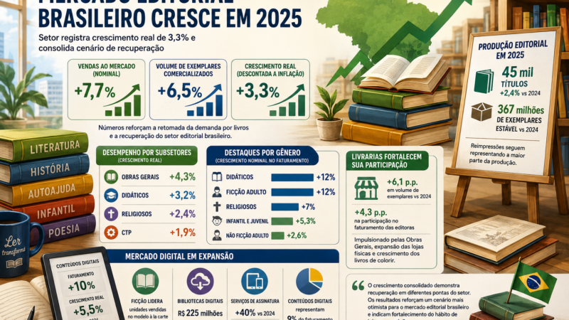 Mercado editorial brasileiro cresce em 2025