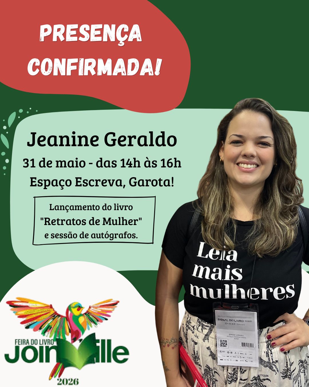 Jeanine Geraldo lança livro na Feira de Joinville