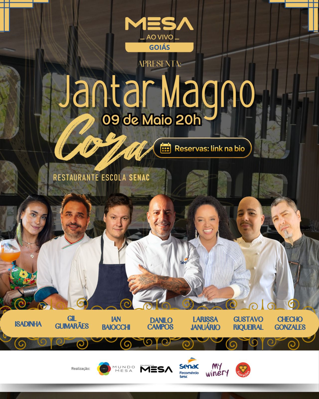 Jantar Magno no Cora Restaurante encerra série de eventos do Mesa Ao Vivo Goiás