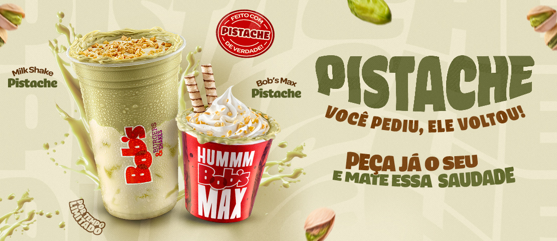 Bob’s anuncia retorno das sobremesas de pistache ao menu