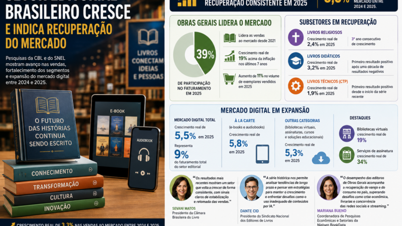 Setor editorial brasileiro cresce e indica recuperação do mercado