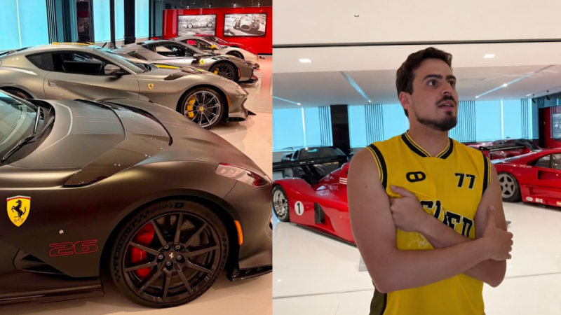 Jon Vlogs visita coleção de Ferraris em Miami