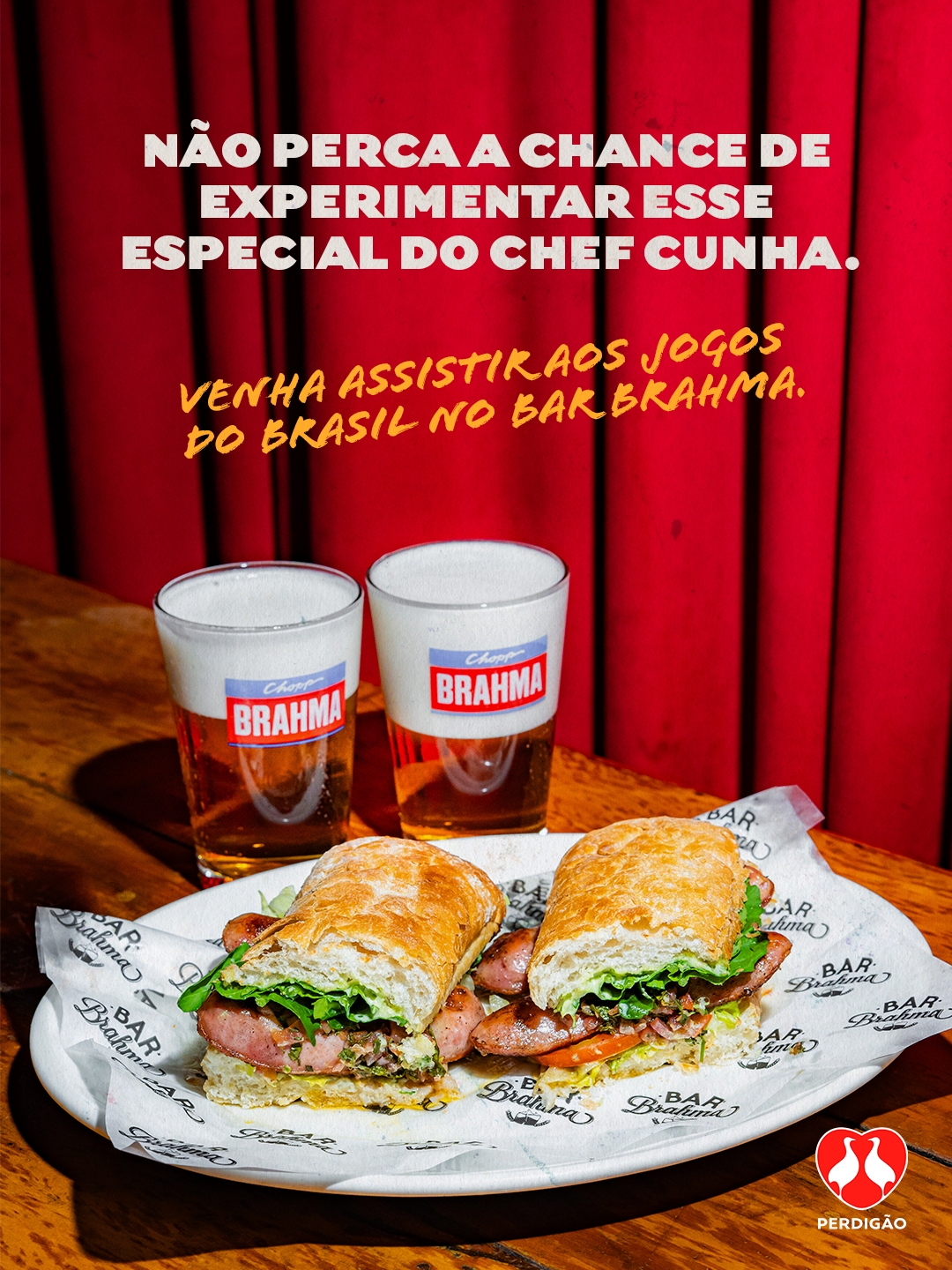 Perdigão e Bar Brahma lançam Choripán para os jogos