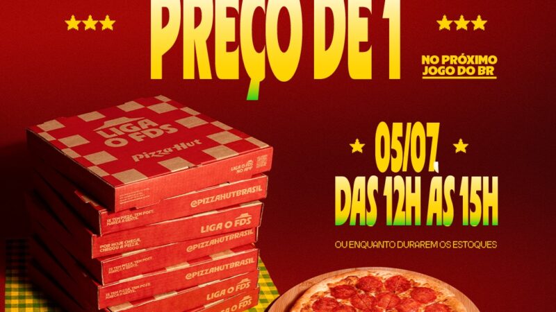 Pizza Hut lança promoção de 4 pizzas pelo preço de 1