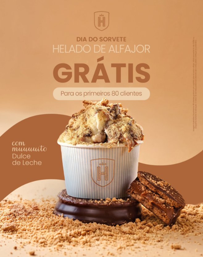 Havanna distribui helado de alfajor grátis no Dia do Sorvete