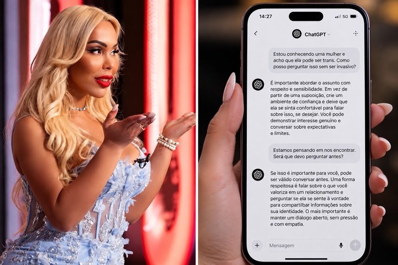 Suellen Carey descobre que pretendente usou ChatGPT antes de perguntar se ela era trans