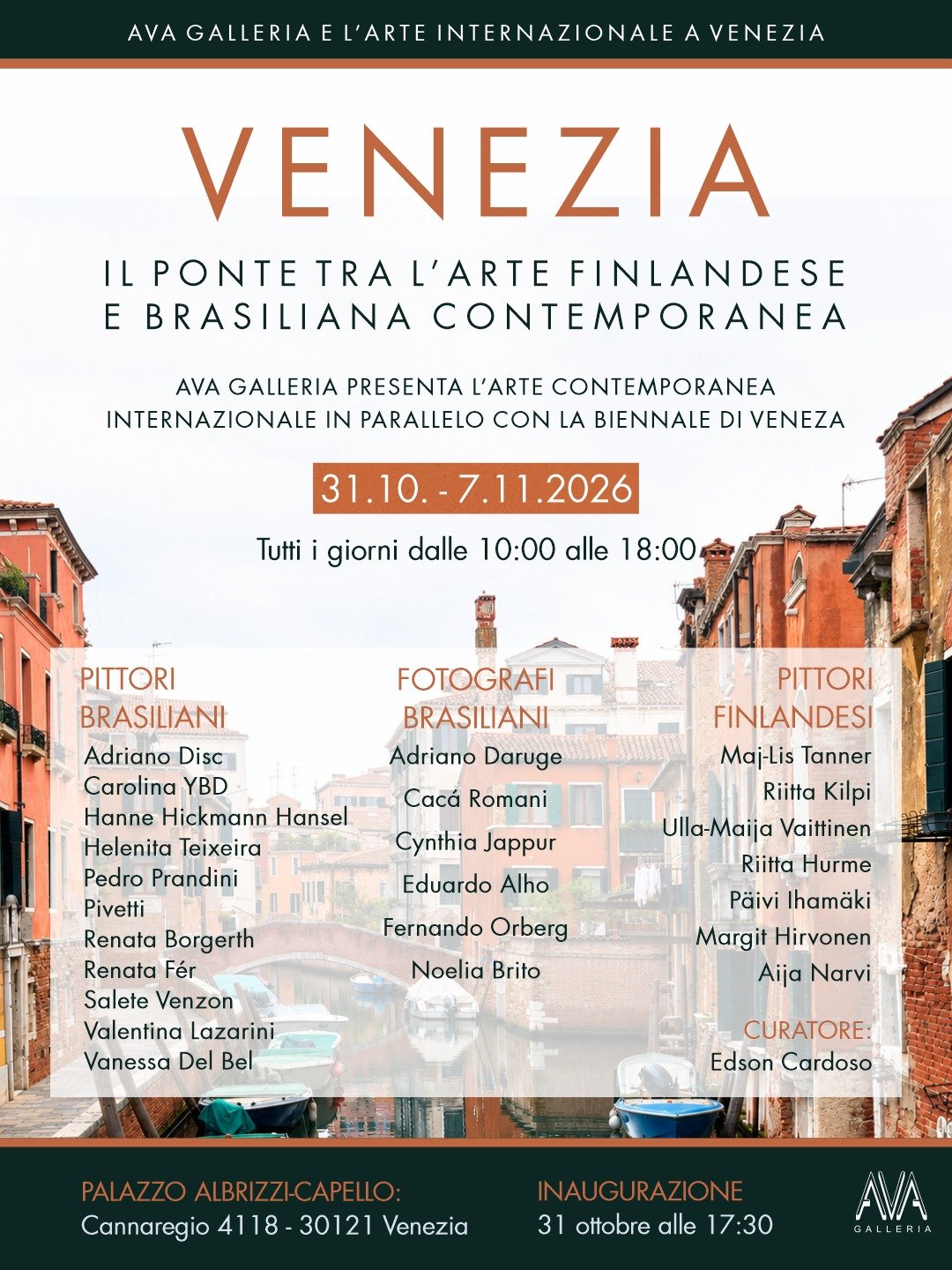 AVA Galleria reúne artistas brasileiros e finlandeses em Veneza