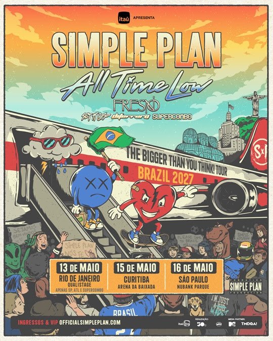 Simple Plan anuncia shows no Brasil em maio de 2027